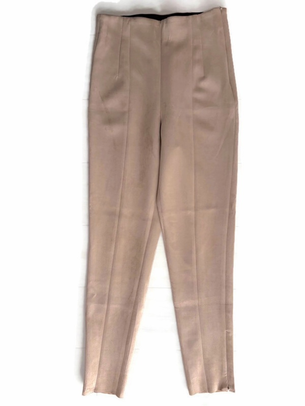 ZARA Faux Suede Tan High Waisted Classy Skinny Dress Pants Women’s size Small